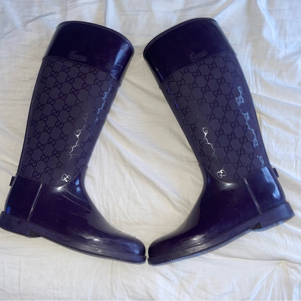 Gucci Purple Rain Boots